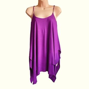 H&M purple asymmetric mini dress/tank top size 6